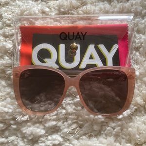Quay Oversized Pink Polarized Sunglasses